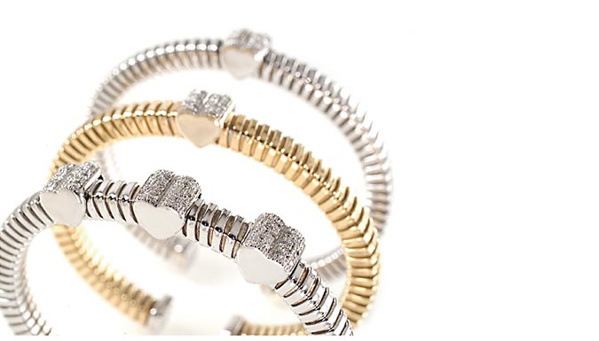 bracciale tubogas linea Cuori e Fiori