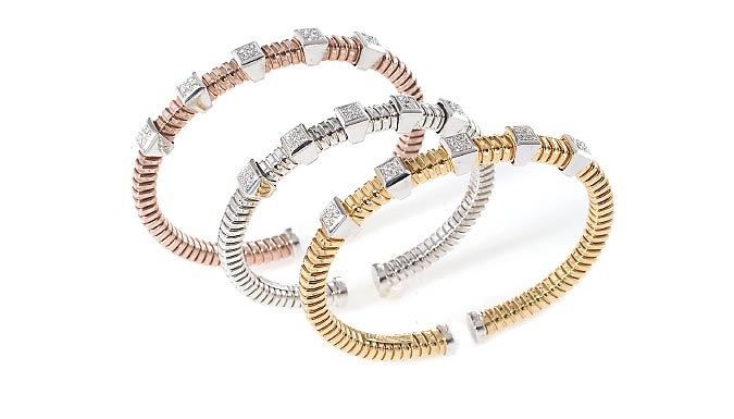 bracciale tubogas linea Cuori e Fiori