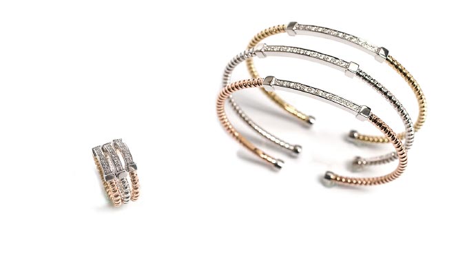 bracciale tubogas linea Cuori e Fiori