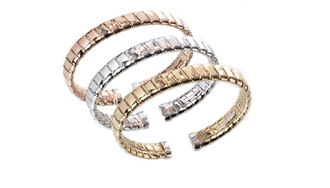 Bracciale tubogas in oro linea Basic. Produzione artigianale e design 100% made in Italy.