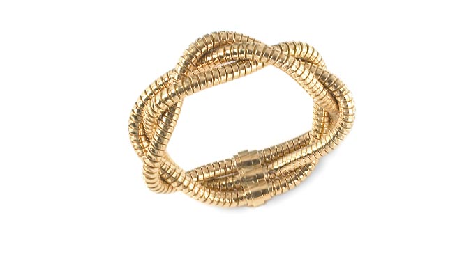 Bracciale tubogas in oro e diamanti. Produzione artigianale e design 100% made in Italy.